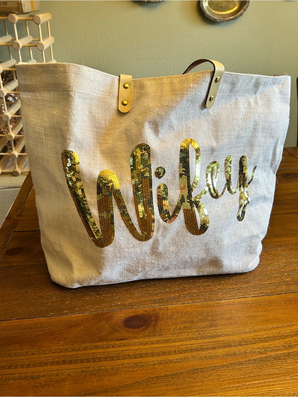 Mudpie “Wifey” Bridal Beach Bag Tote